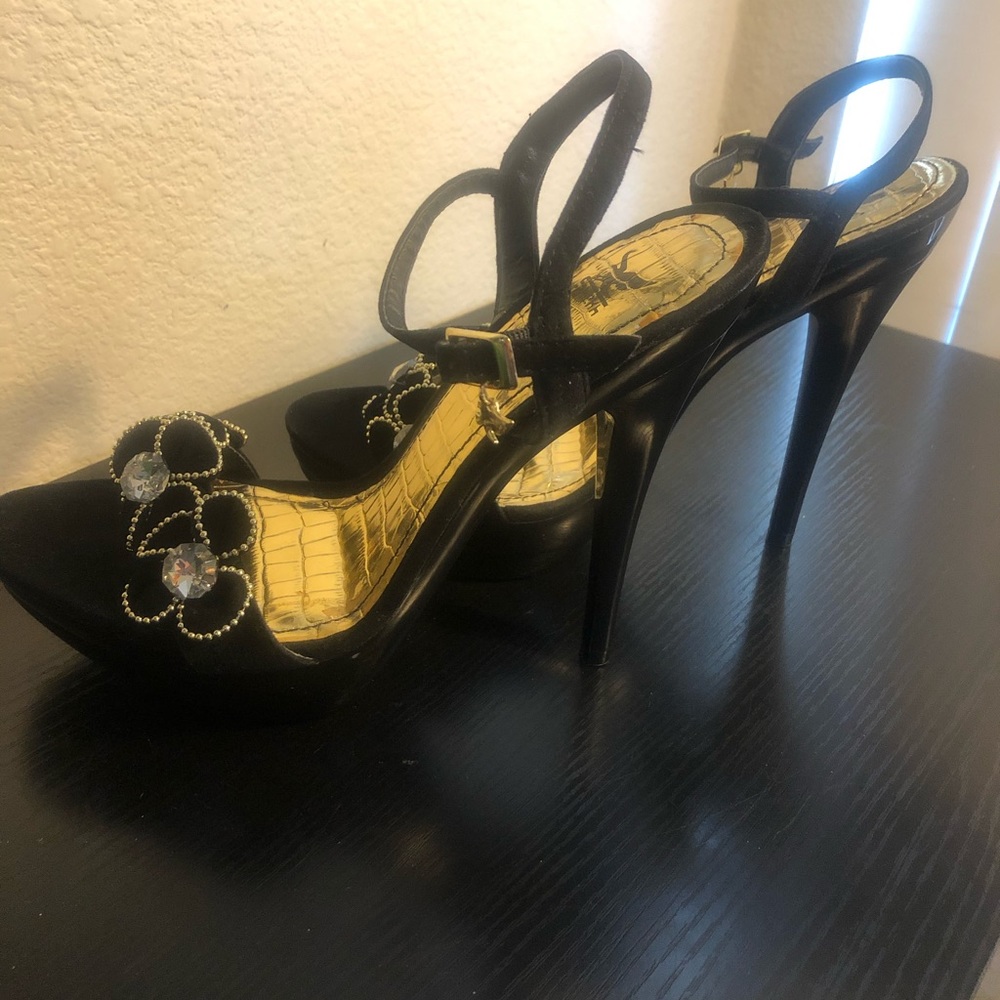 Shiekh Hollywood Suede Snake Ankle Platform 5"